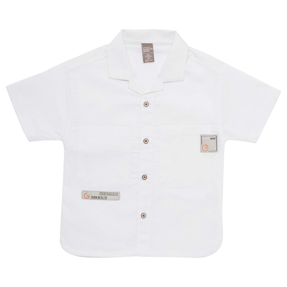 Little Kangaroos - Boy Half Sleeve Solid Shirt - White