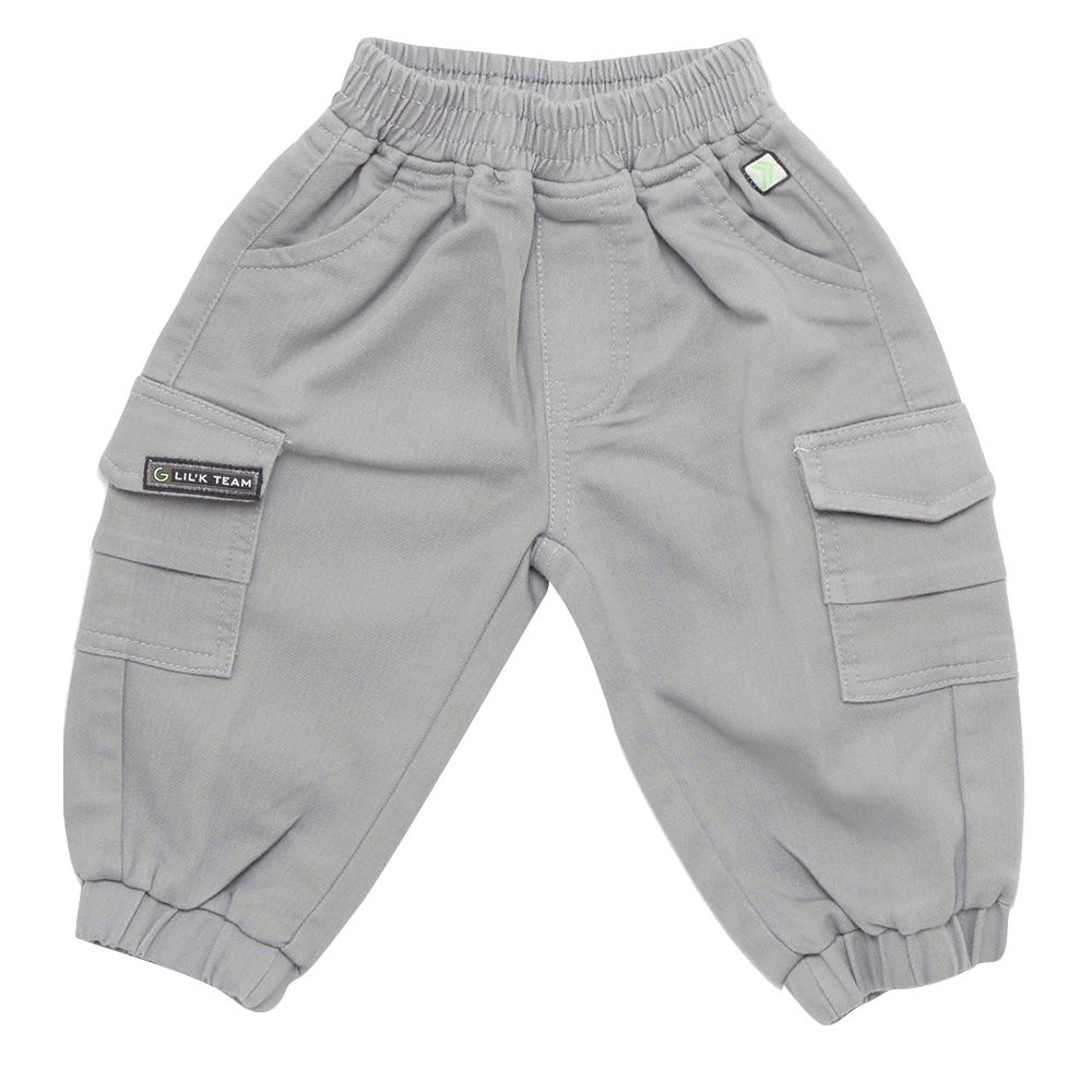 Little Kangaroos - Baby Boy Full Elastic Denim Joggers - Grey