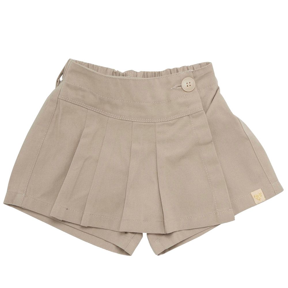 Little Kangaroos - Girl Button-Up Woven Skort - Fawn