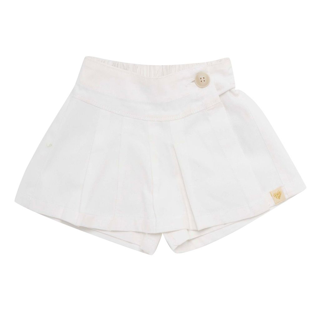 Little Kangaroos - Girl Button-Up Woven Skort - White