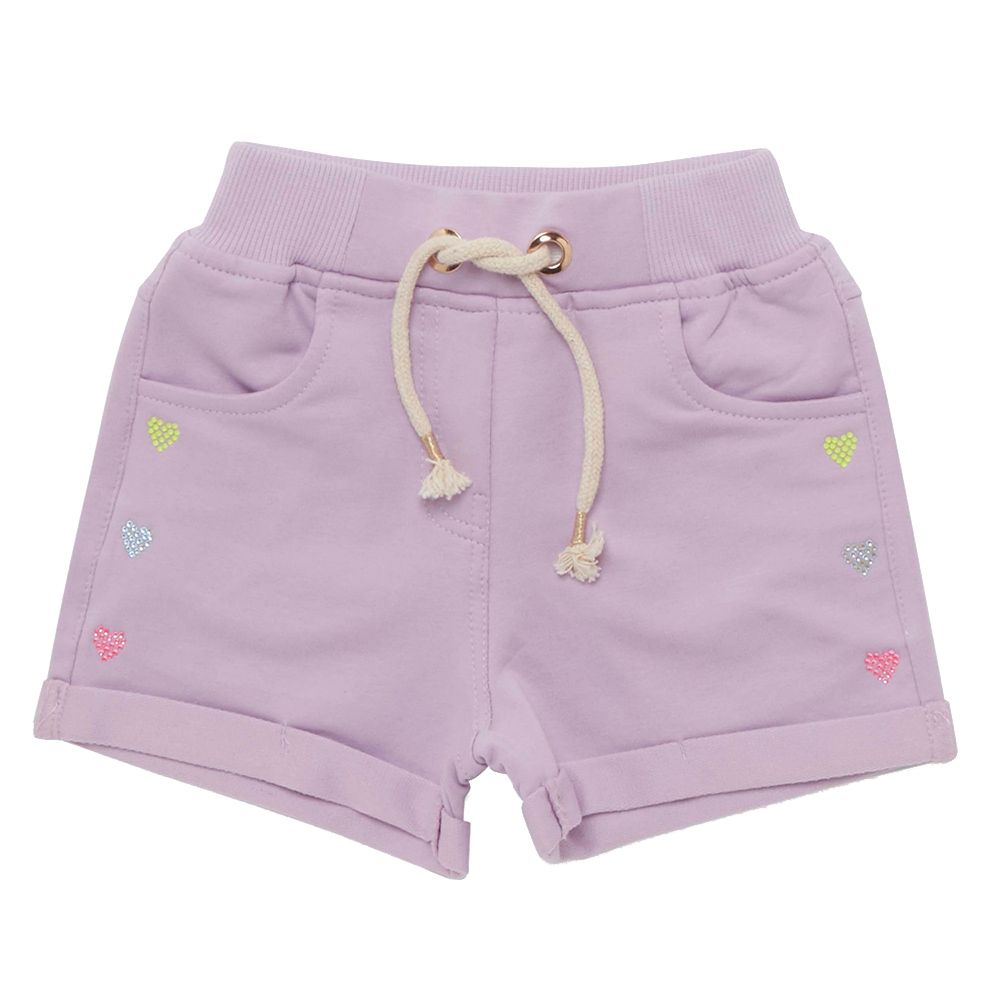 Little Kangaroos - Girl Full Elastic Shorts - Purple