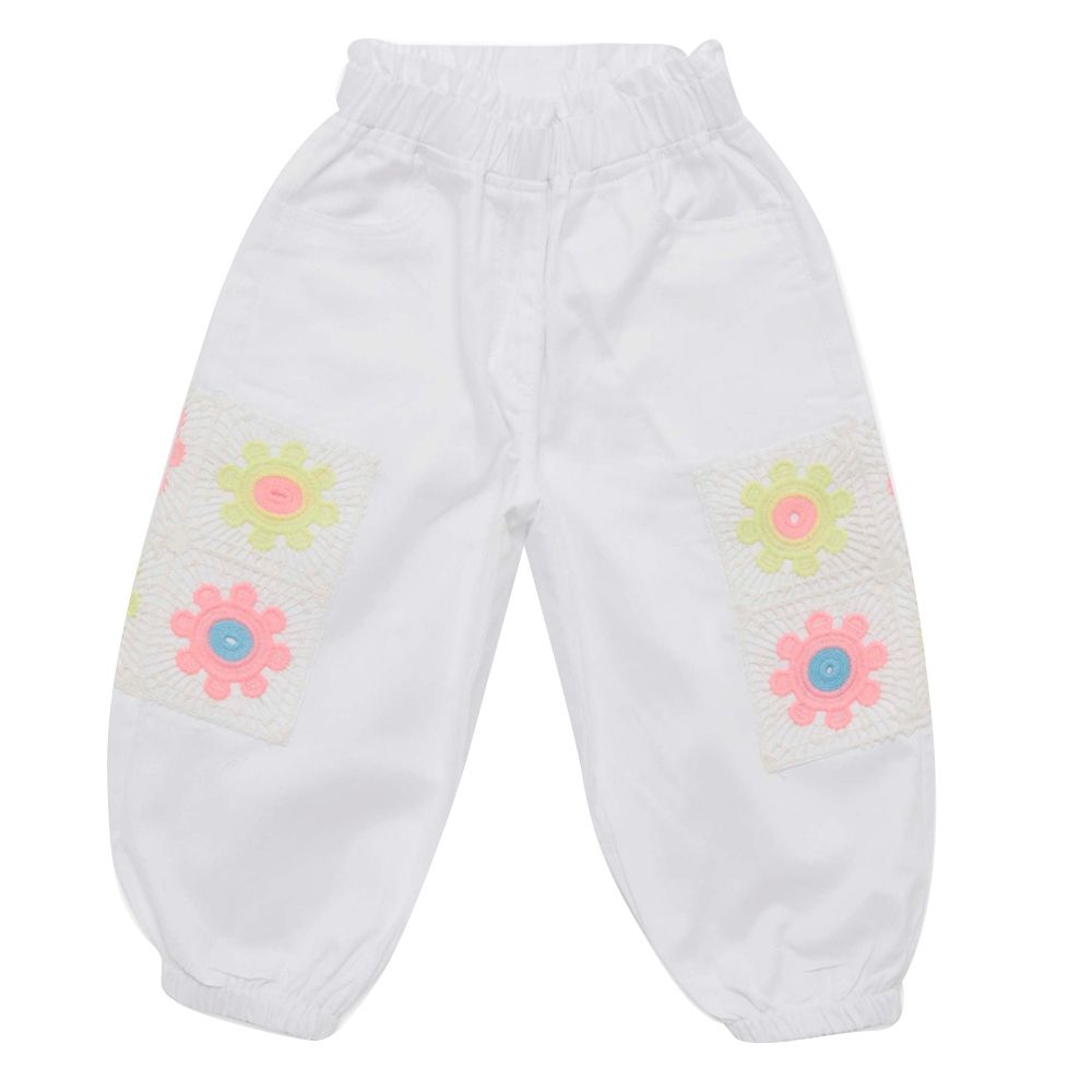 Little Kangaroos - Girl Full Elastic Cotton Twill Pants - White