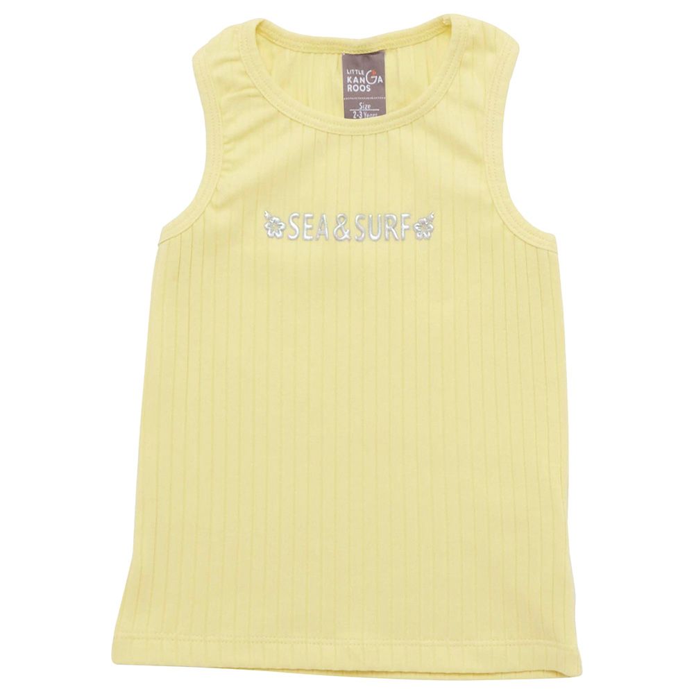 Little Kangaroos - Girl Round Neck Sleeveless T-Shirt - Lemon