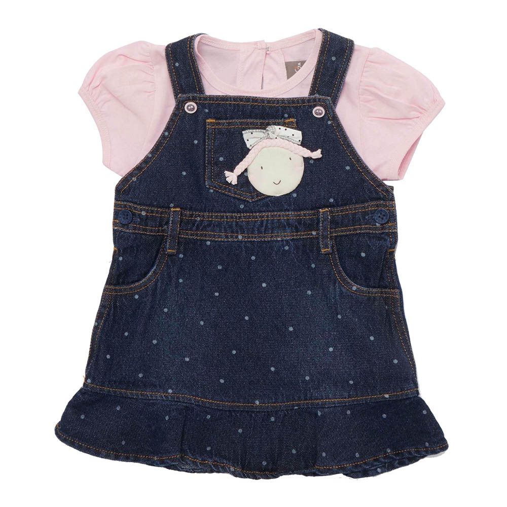 Little Kangaroos - 2pc-Set - Baby Girl T-Shirt & Dress - Blue/Pink