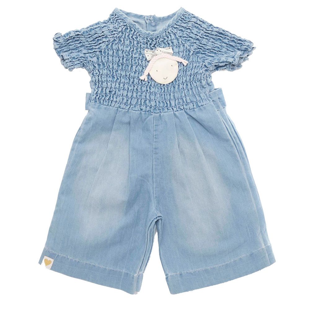 Little Kangaroos - Baby Girl Denim Jumpsuit - Light Blue