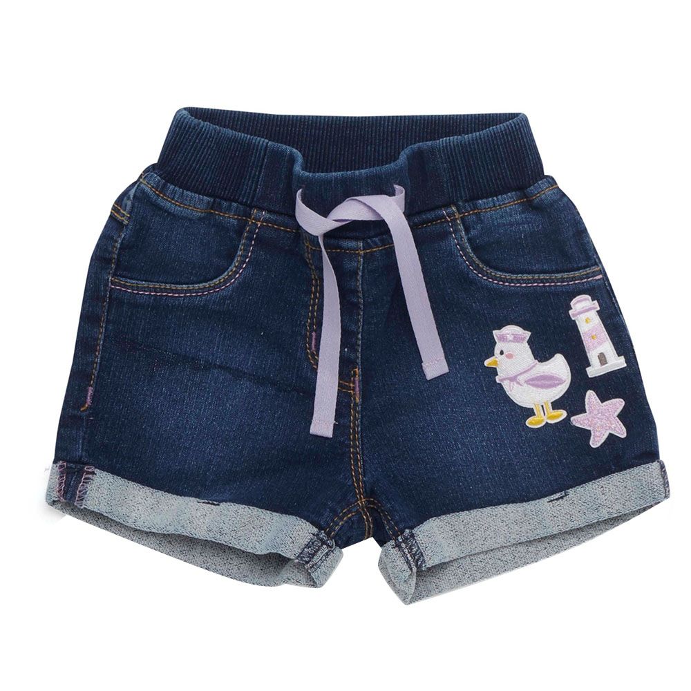 Little Kangaroos - Baby Girl Slim Fit Denim Shorts - Light Blue