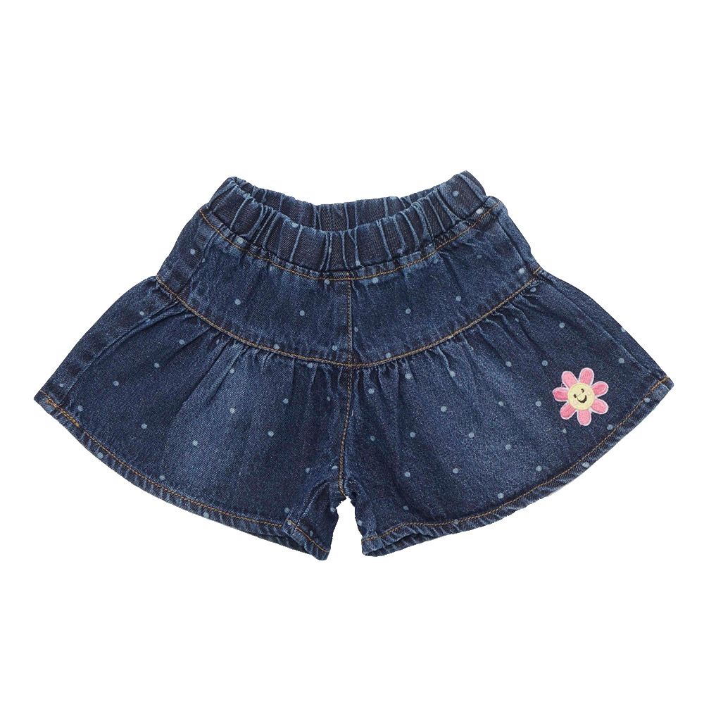 Little Kangaroos - Baby Girl Printed Denim Shorts - Dark Blue