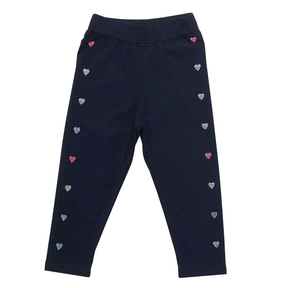 Little Kangaroos - Girl Plain Elasticated Leggings - Dark Blue