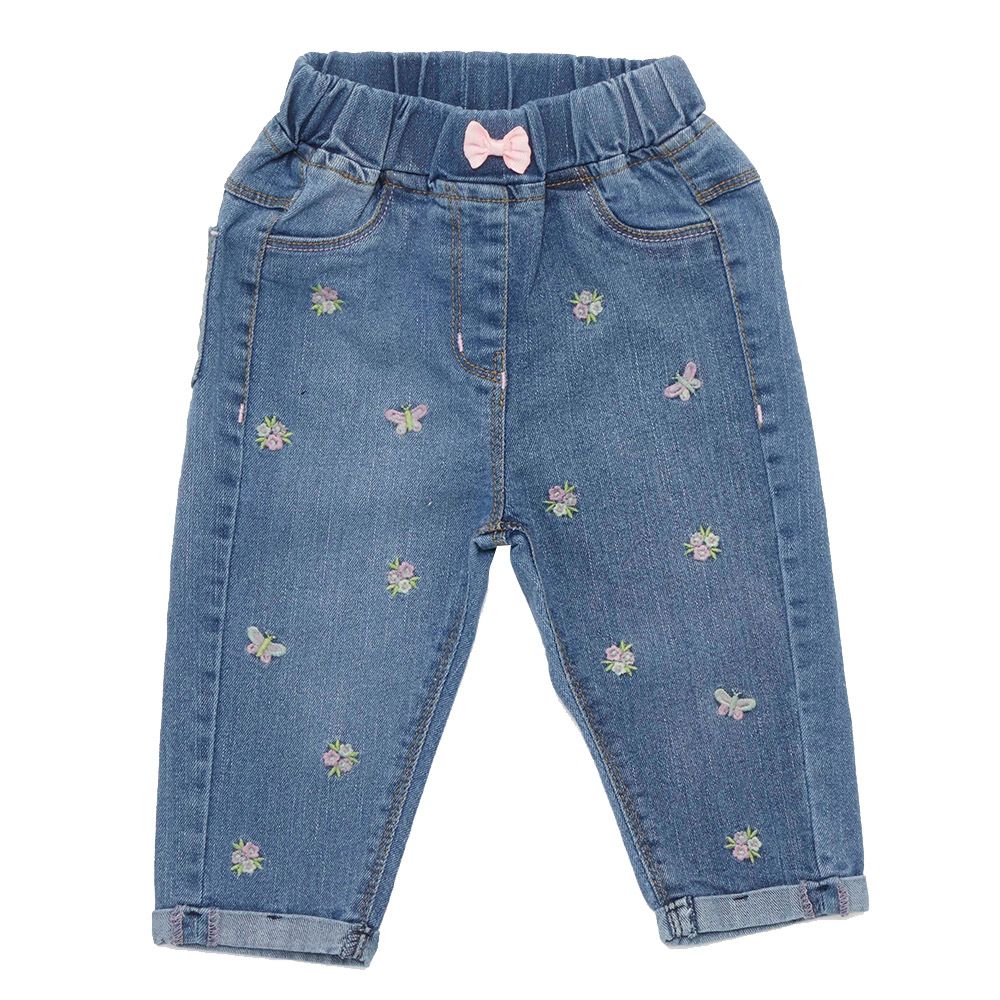 Little Kangaroos - Baby Girl Elasticated Denim Jeans - Light Blue