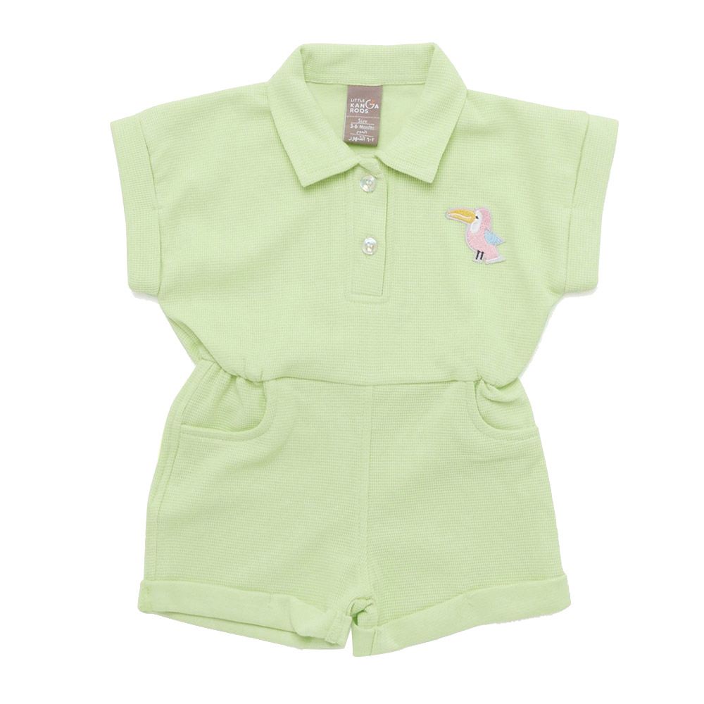 Little Kangaroos - Baby Girl Knitted Jumpsuit - Lime Green