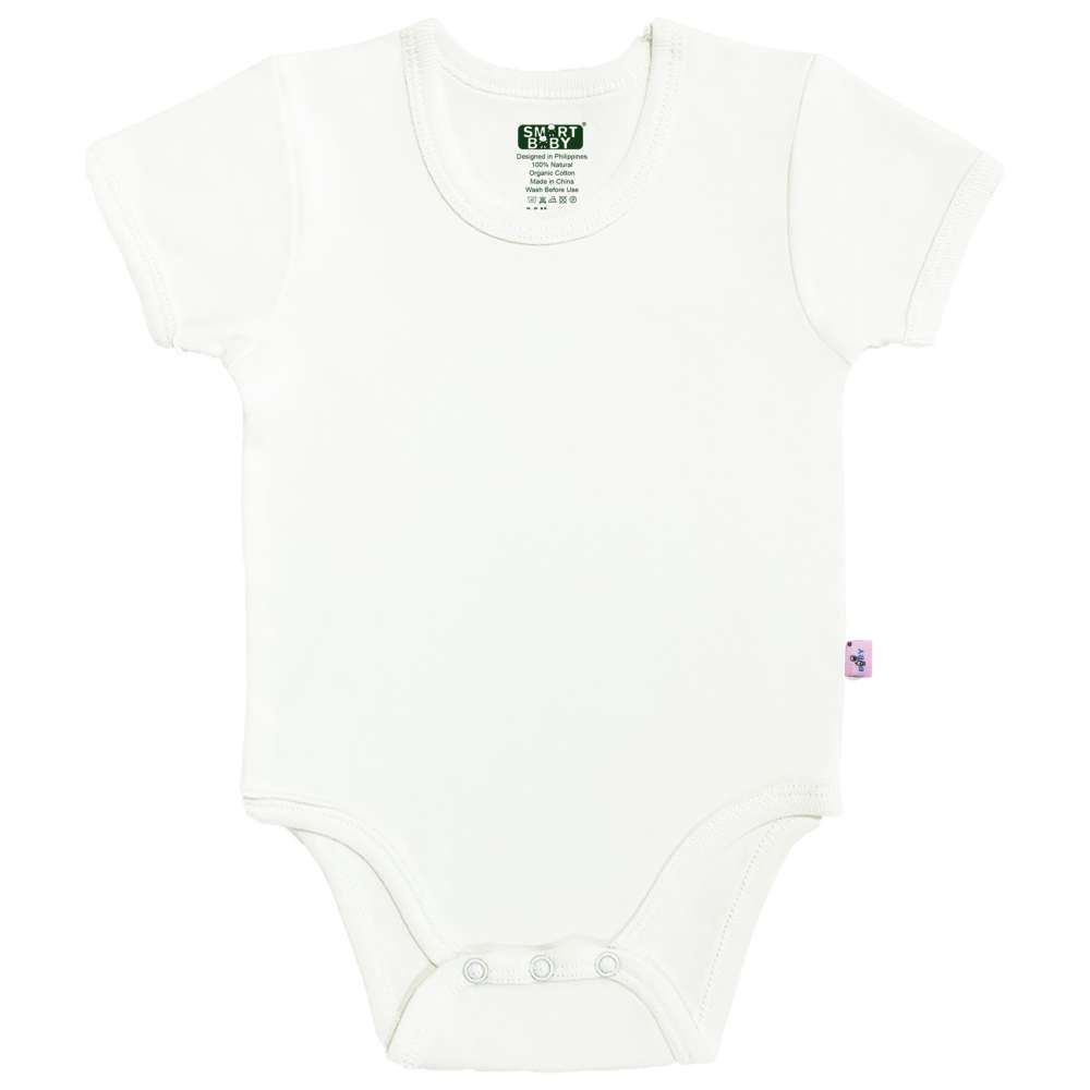 Smart Baby - Organic Half Sleeve Bodysuit - White