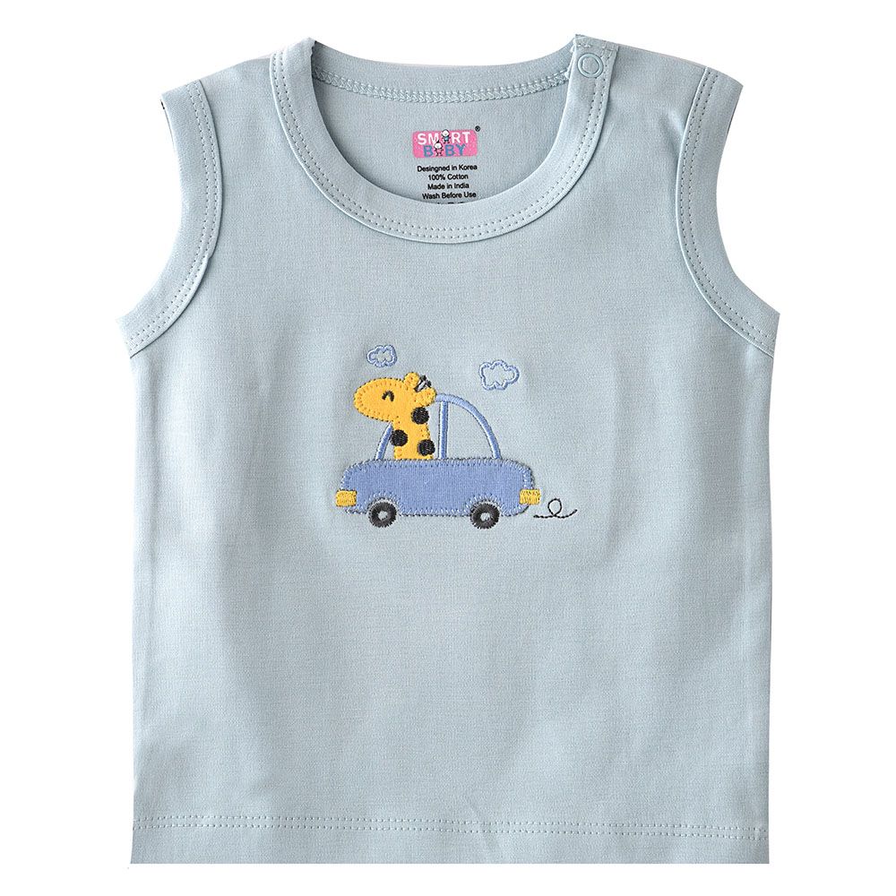 Smart Baby - Baby Boy Sleeveless Vest - Blue