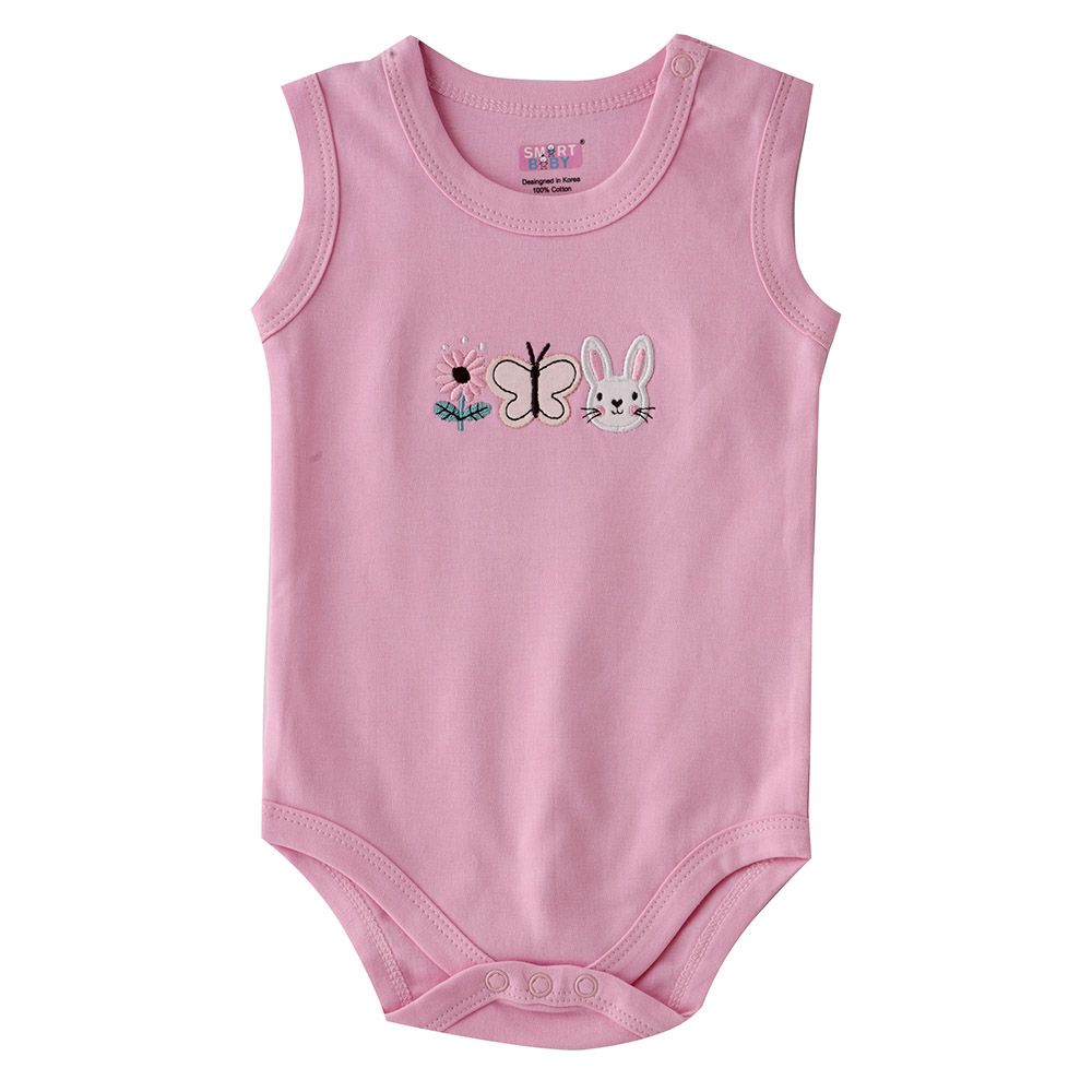 Smart Baby - Baby Girl Sleeveless Bodysuit - Pink