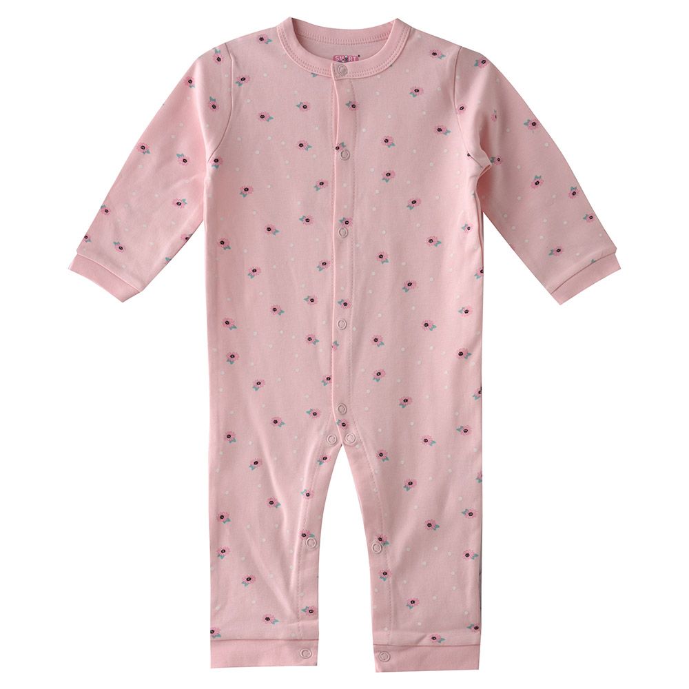 Smart Baby - Openfeet Snap Button Sleepsuit - Light Pink