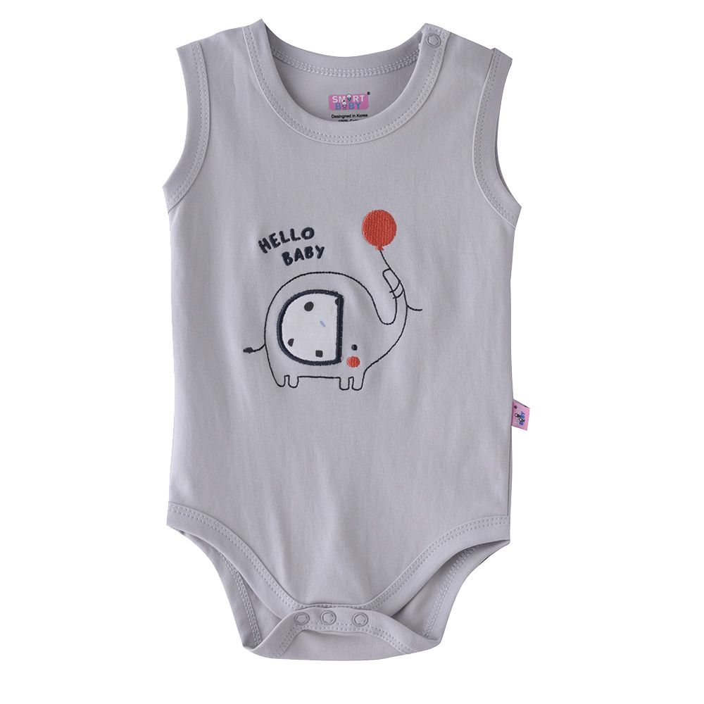 Smart Baby - Baby Boy Sleeveless Bodysuit - Grey