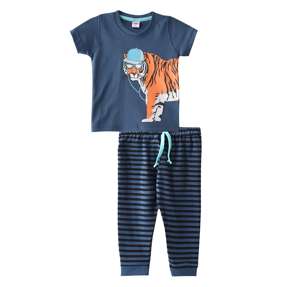 Smart Baby - 2pc-Set - Baby Boy Half Sleeve T-Shirt And Pants - Blue