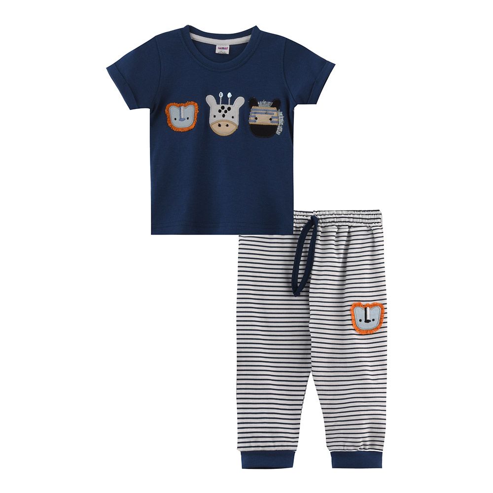 Smart Baby - 2pc-Set - Baby Boy T-Shirt w/ Pants - Blue