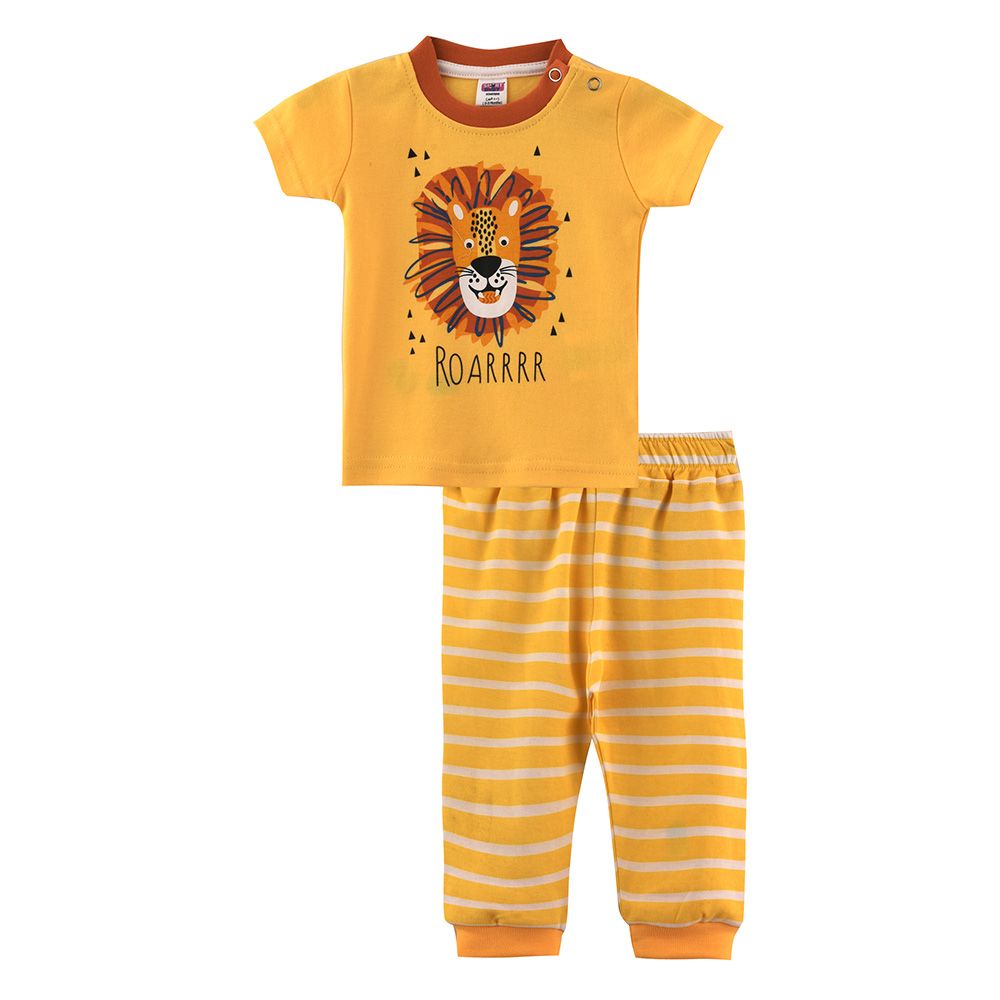 Smart Baby - 2pc-Set - Half Sleeve T-Shirt w/ Pants - Yellow