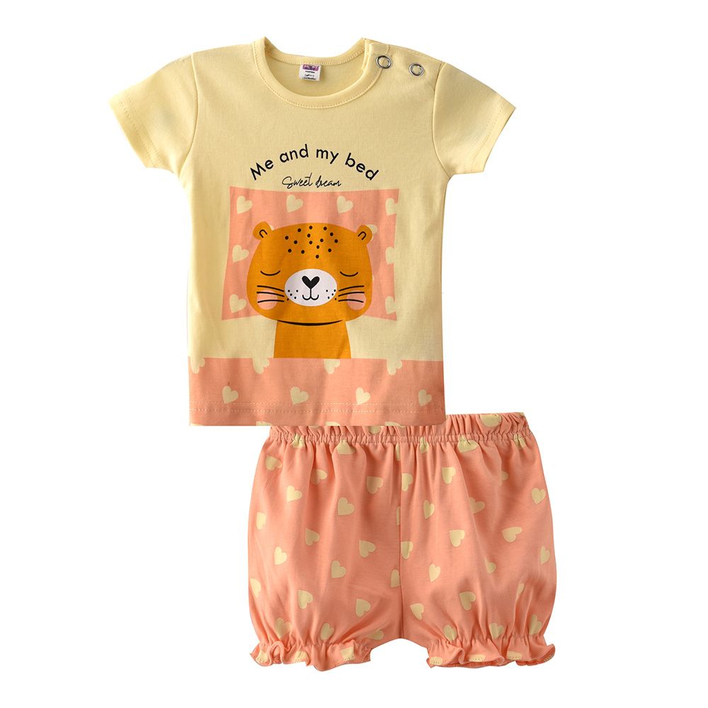 Smart Baby - 2pc-Set - Baby Girl T-Shirt w/ Bloomer - Yellow