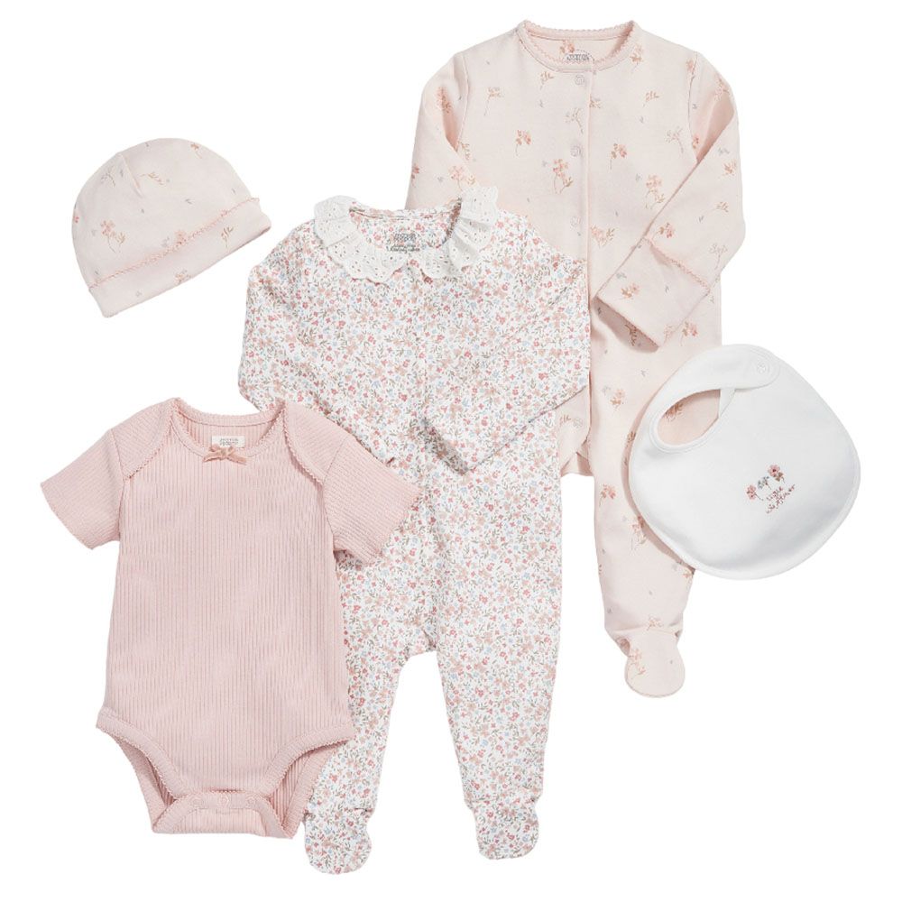 Mamas & Papas - 5pc-Set - Floral Print Newborn Clothing Set