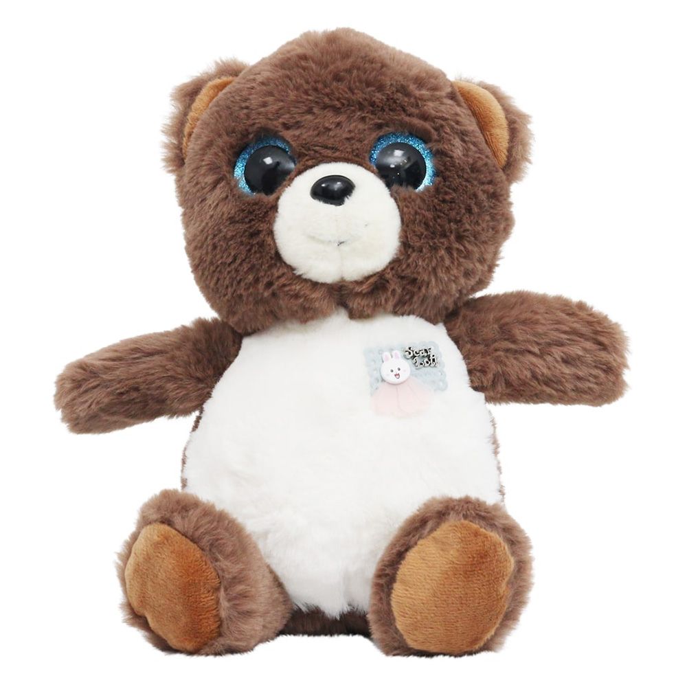 Toto Toys - Plush Soft Toy - TY Eyes Bear - Brown - 23 cm