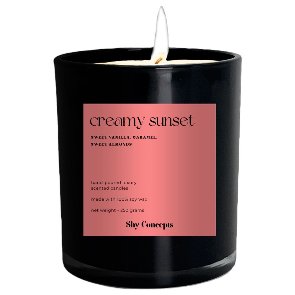 Shy Concepts - Luxury Scented Candle - Creamy Sunset - Black