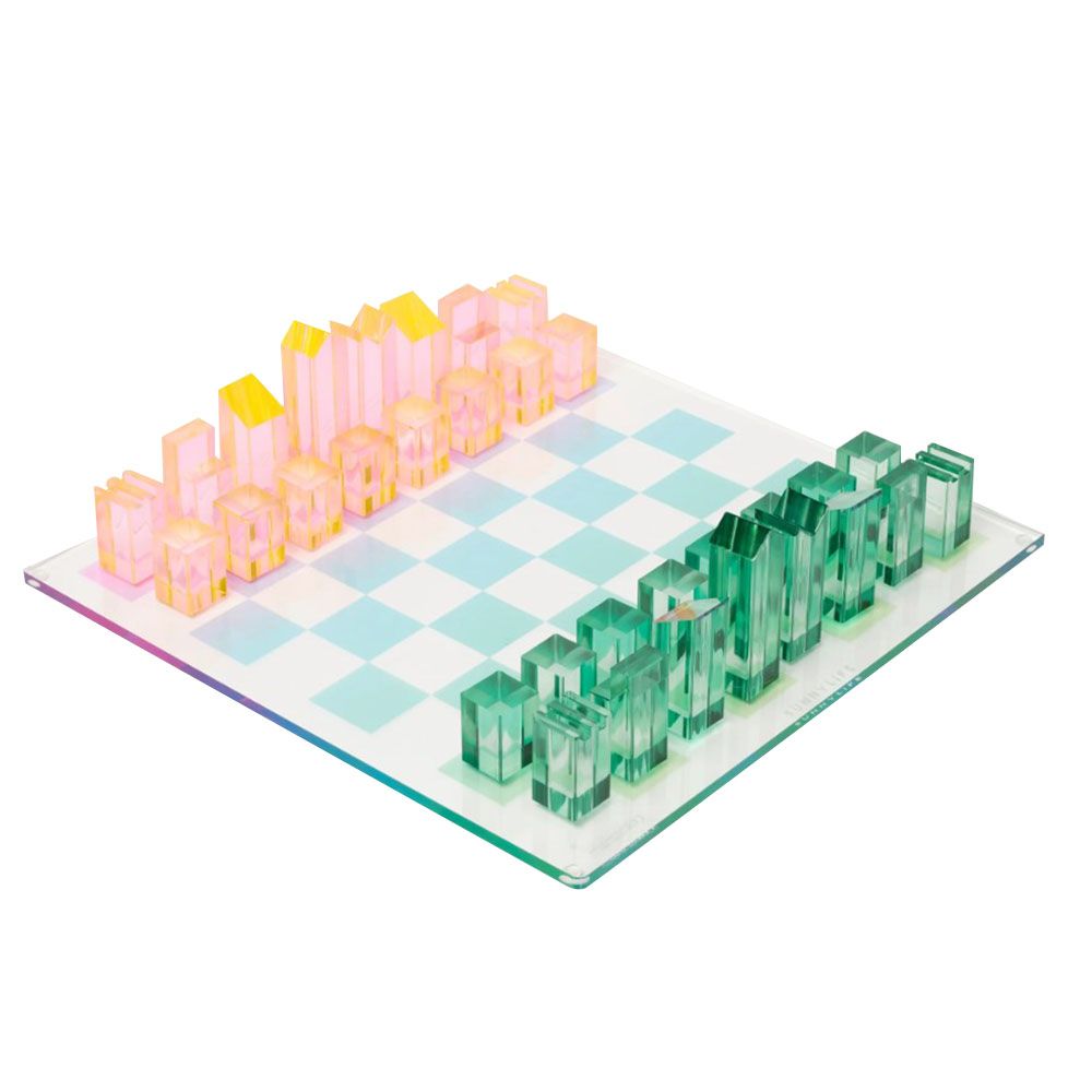 Sunnylife - Lucite Chess & Checkers - Ombre Sherbert