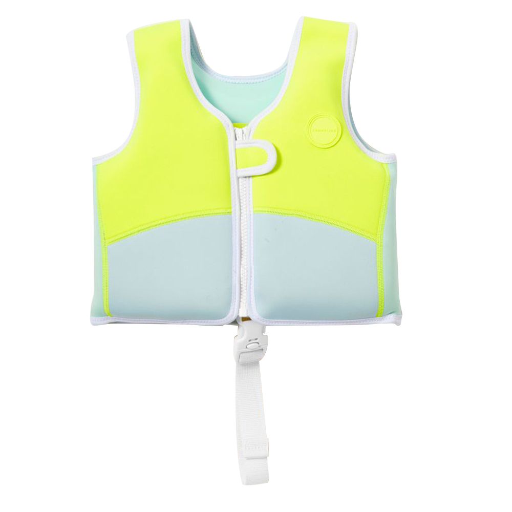 Sunnylife - Salty The Shark Swim Vest - 1-2Y - Aqua Neon Yellow