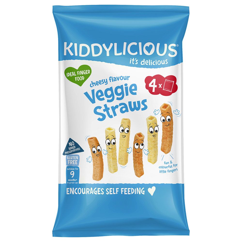 Kiddylicious - Cheesy Veggie Straws Pack Of 4 12g