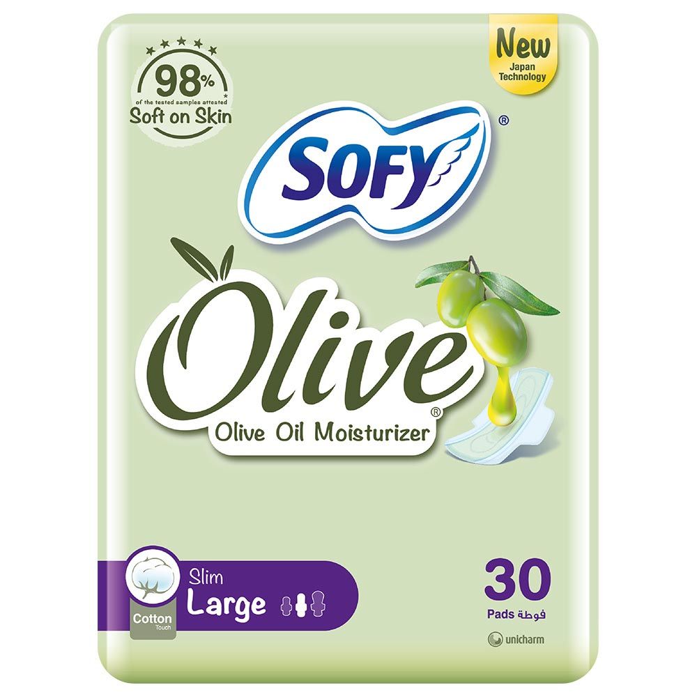 Sofy - Slim Olive Pads - Large - 29cm - Pack of 30