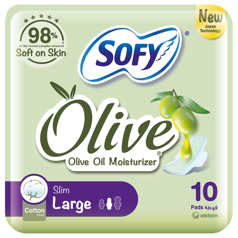 Sofy - Slim Olive Pads - Large - 29cm - Pack of 10