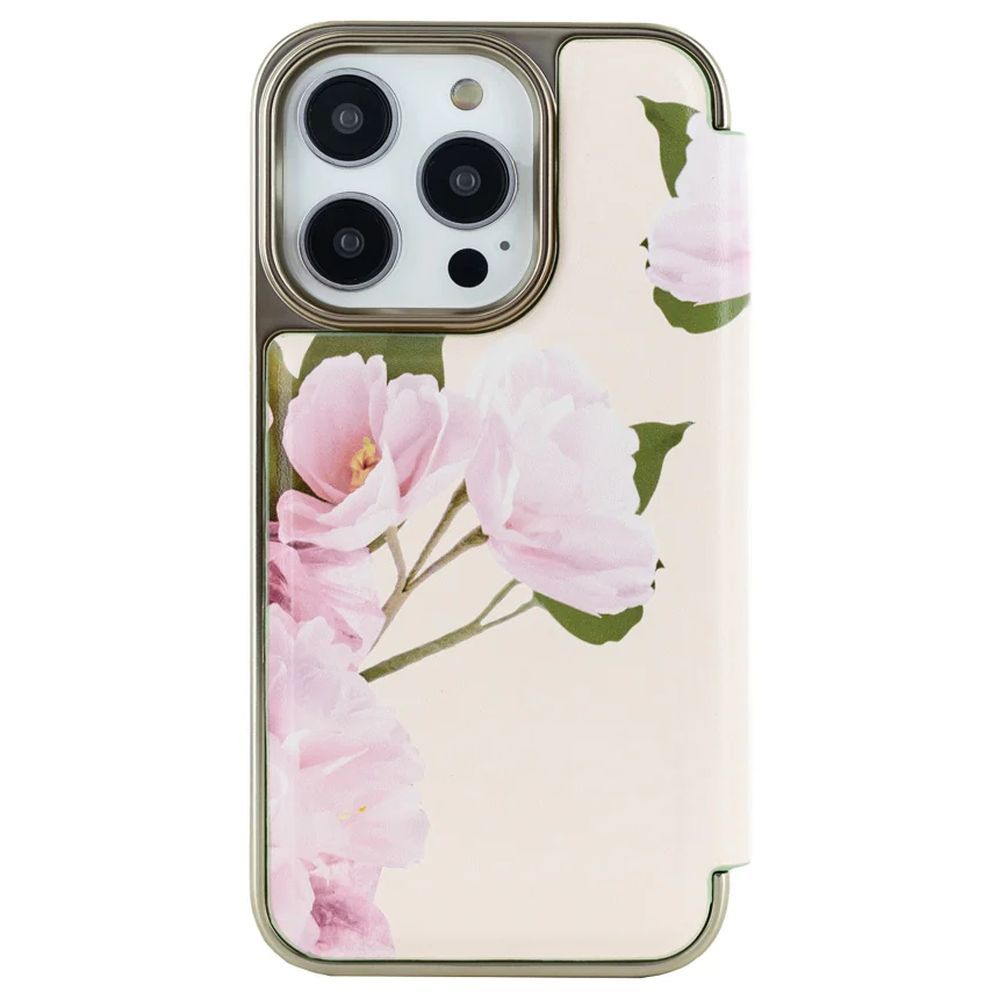 Ted Baker - iPhone 15 Pro Max Mirror Folio Case - Flower Placement