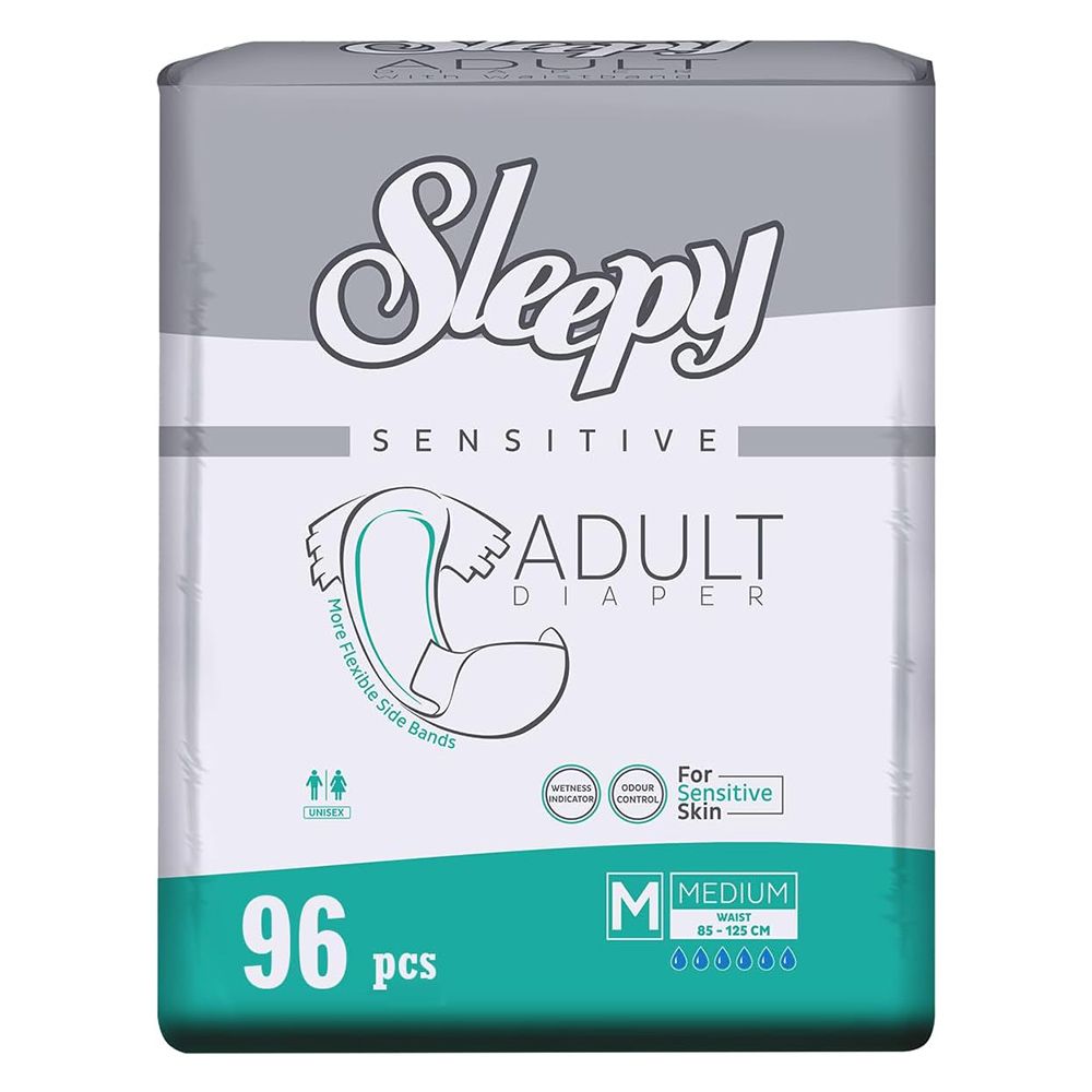 Sleepy - Hypoallergenic Adult Diapers - Medium - 85-125 cm - 96 Count