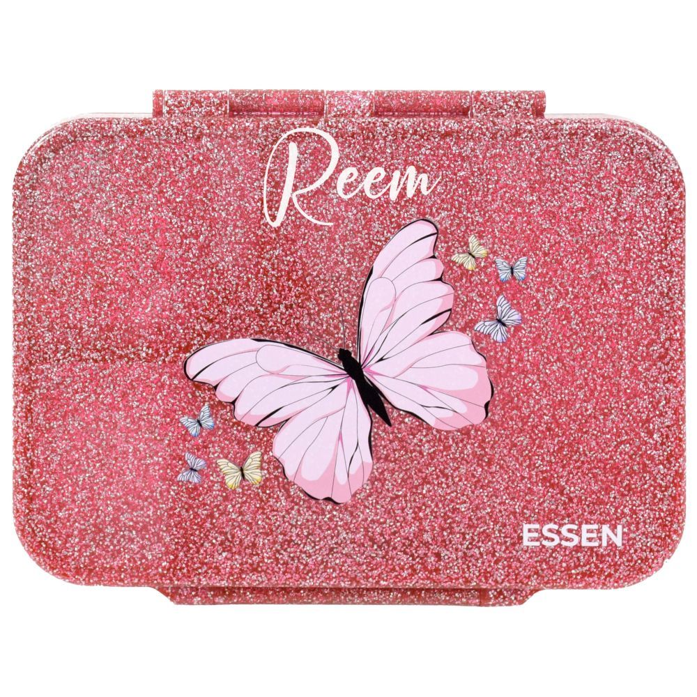 Essen - Personalized Tritan Bento Lunch Box - Pink Butterfly