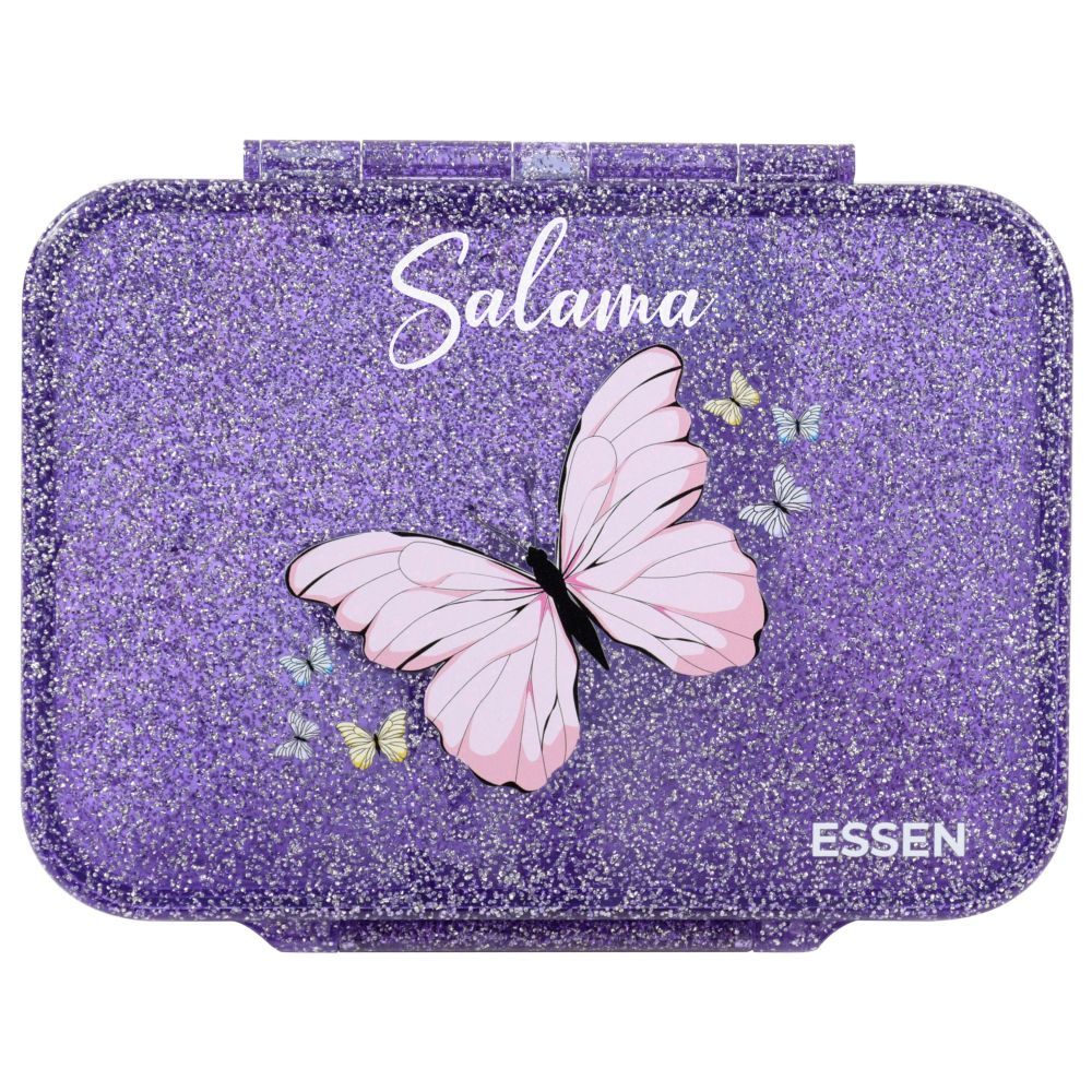 Essen - Personalized Tritan Bento Lunch Box - Purple Butterfly