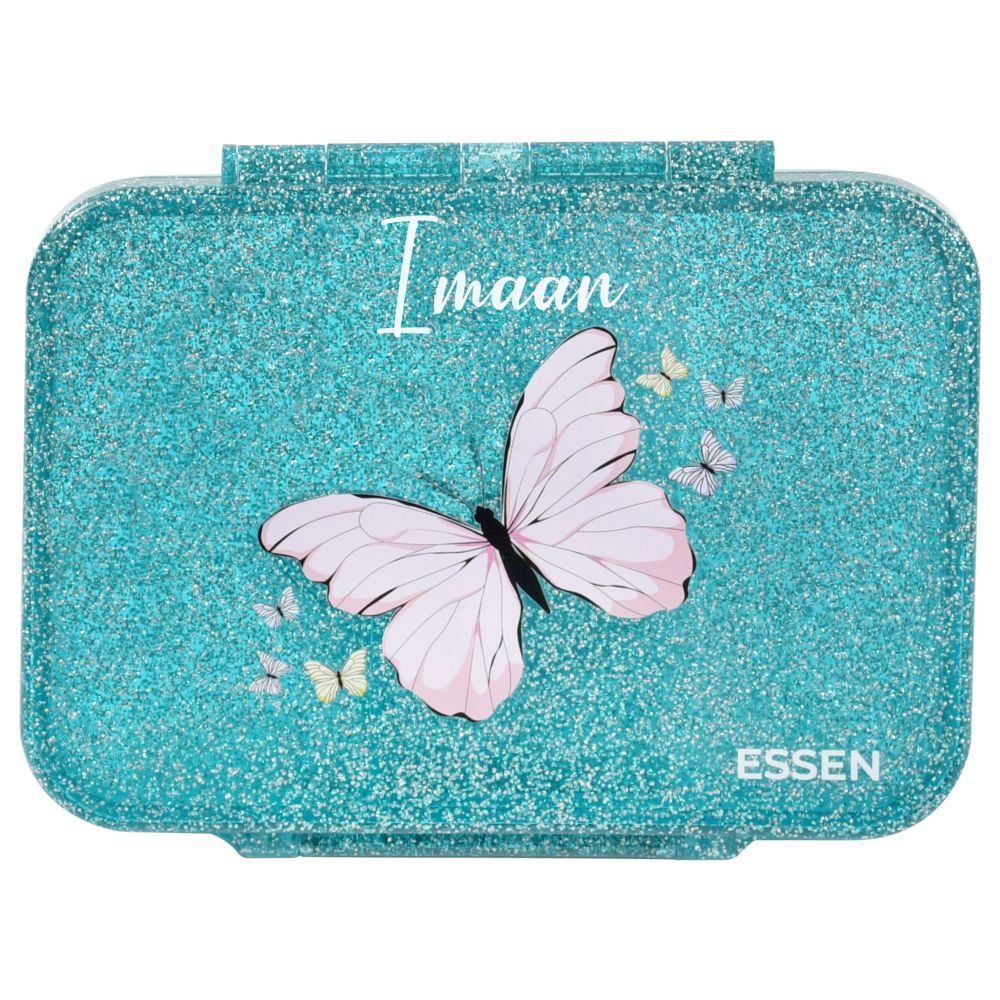 Essen - Personalized Tritan Bento Lunch Box - Teal Butterfly