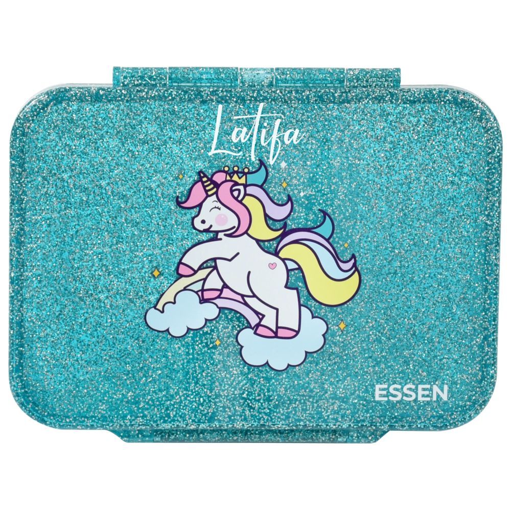 Essen - Personalized Tritan Bento Lunch Box - Teal Unicorn