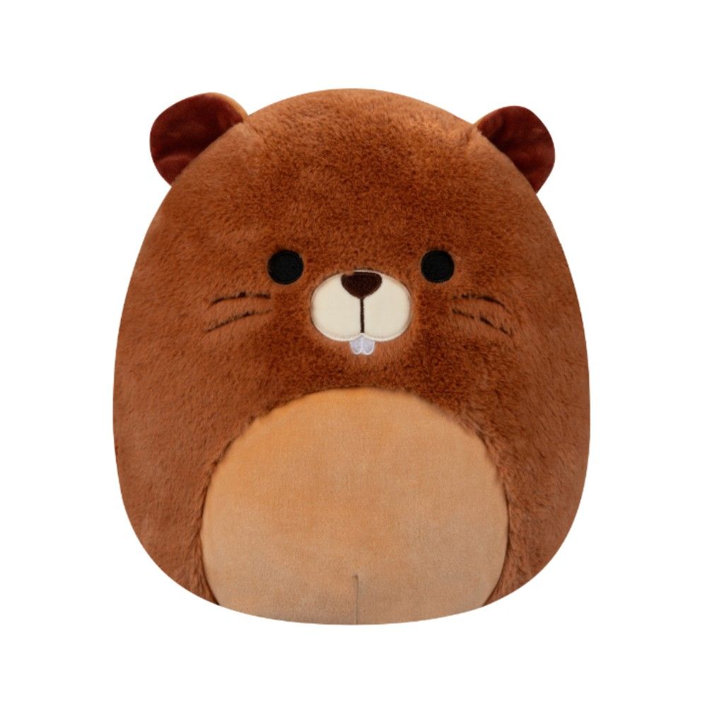 Squishmallows - Fuzzamallows Chip Beaver Plush Toy - 12-Inch