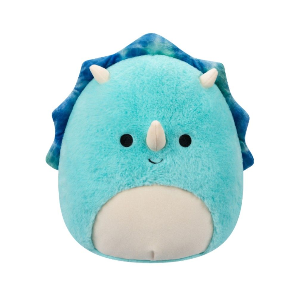 Squishmallows - Malik Triceratops Fuzzamallow Plush Toy - Blue - 12-Inch