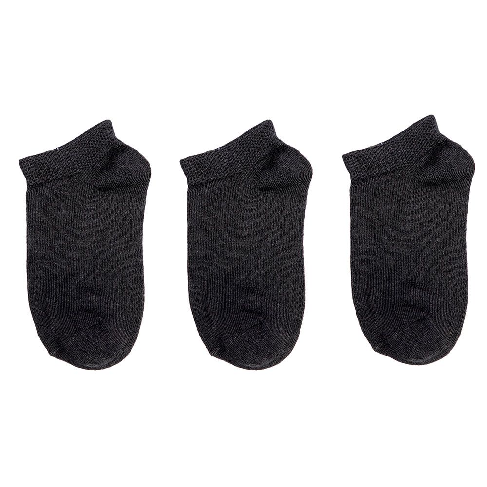 Genius - 3pc-Set - Boy's Trainer Socks - Black