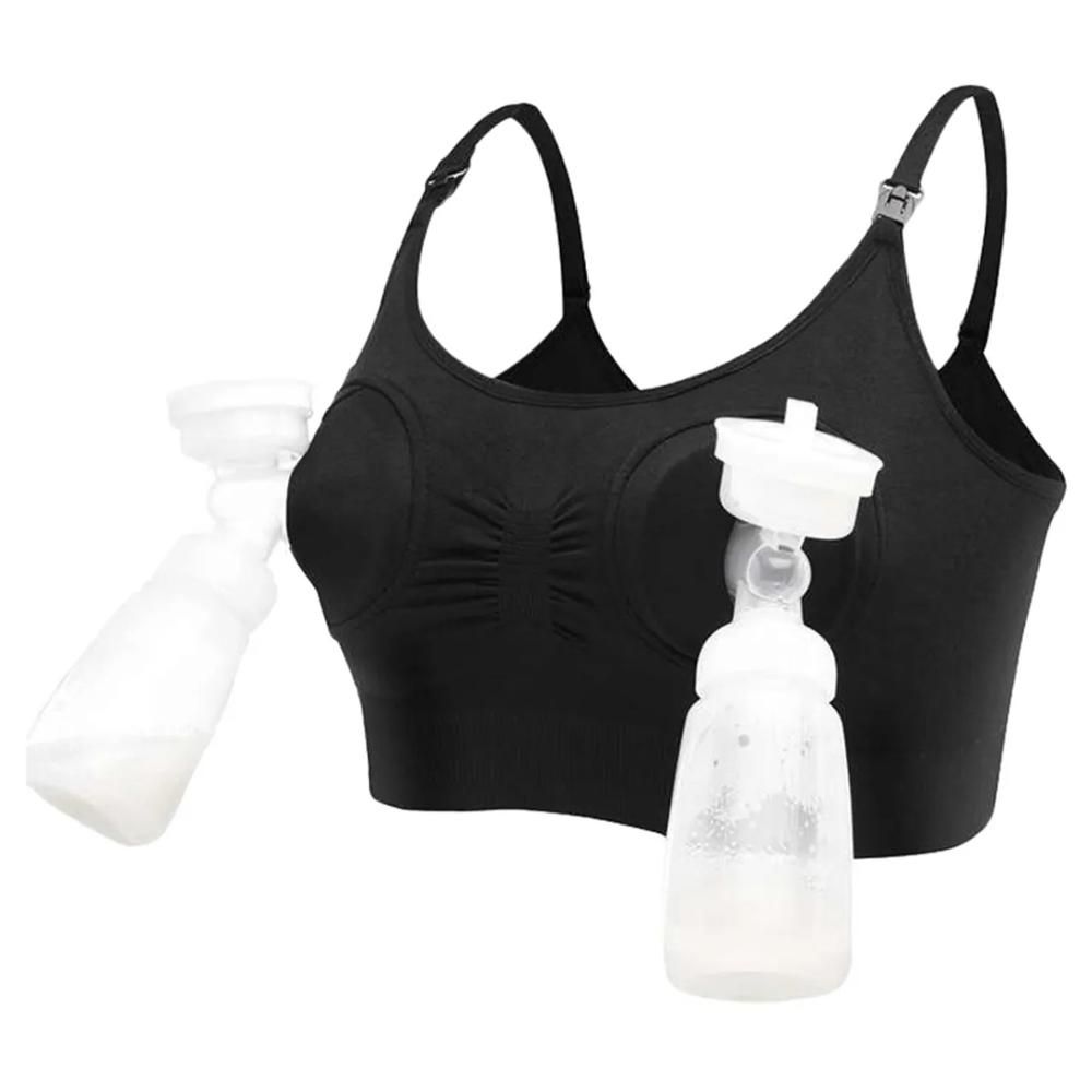 Blooming Blossom - Hands free Pumping & Nursing Bra - Black