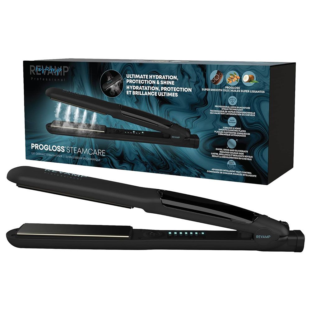 Revamp - Progloss Steamcare Straightener - Black