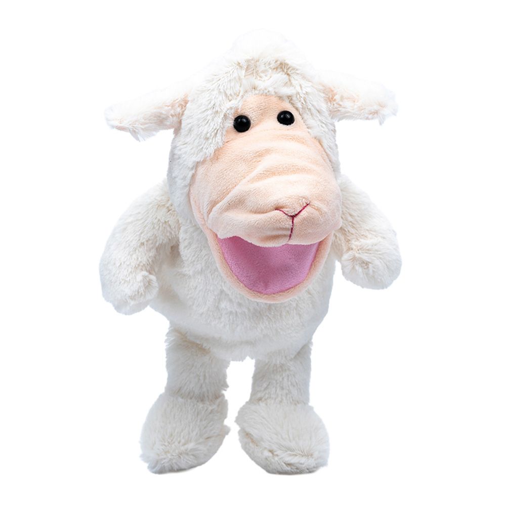 Pugs At Play - Battery Operated Puppet Lamb - White - 12-Inch