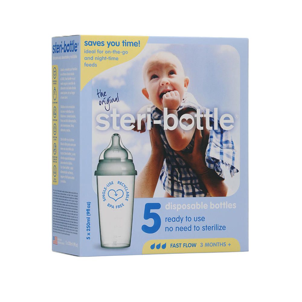 Steribottle Ready To Use Disposable Bottles, Pack Of 5