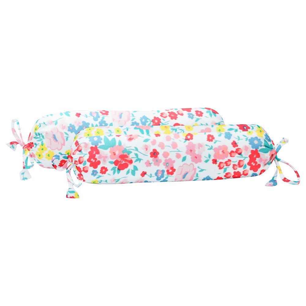 The Baby Atelier - Organic Floral Printed Baby Bolster Cover Set - Pack of 2