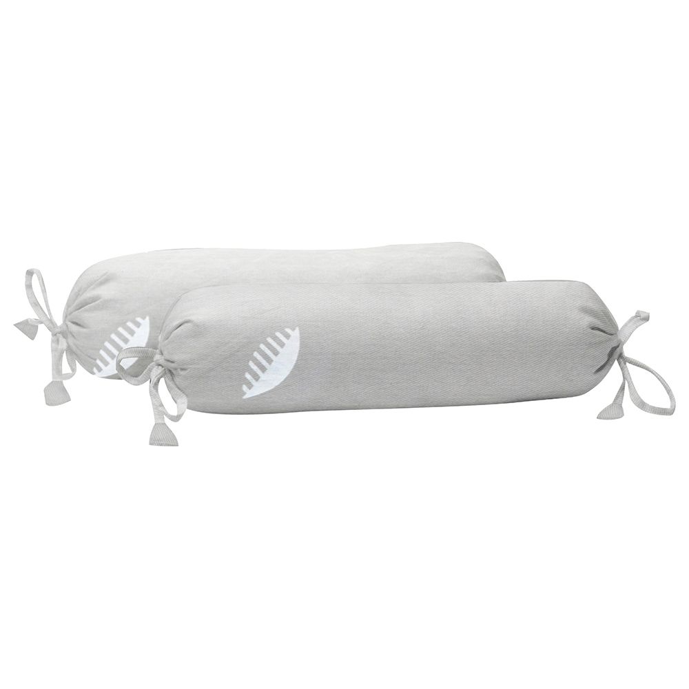 The Baby Atelier - Organic Baby Bolster Cover Set w/ Fillers - Grey - Pack of 2