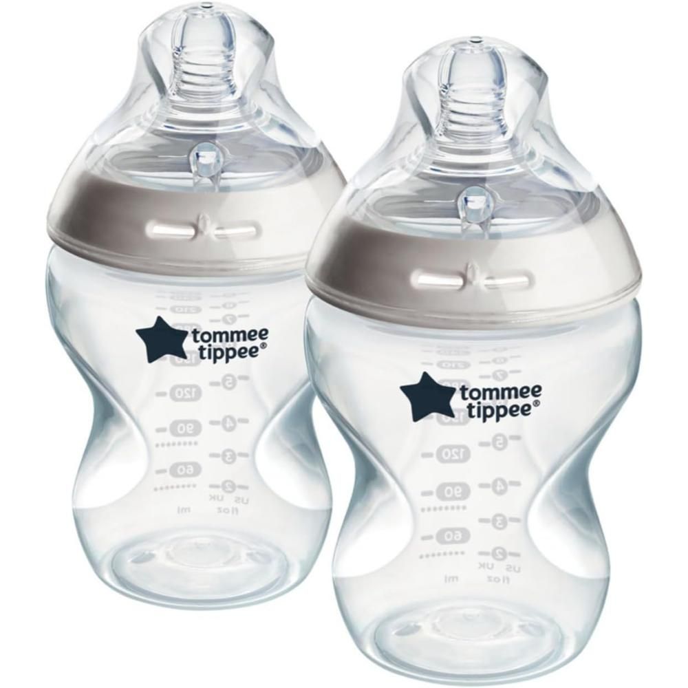 Tommee Tippee - Closer to Nature Feeding Bottle 260ml - Pack of 2 - Clear