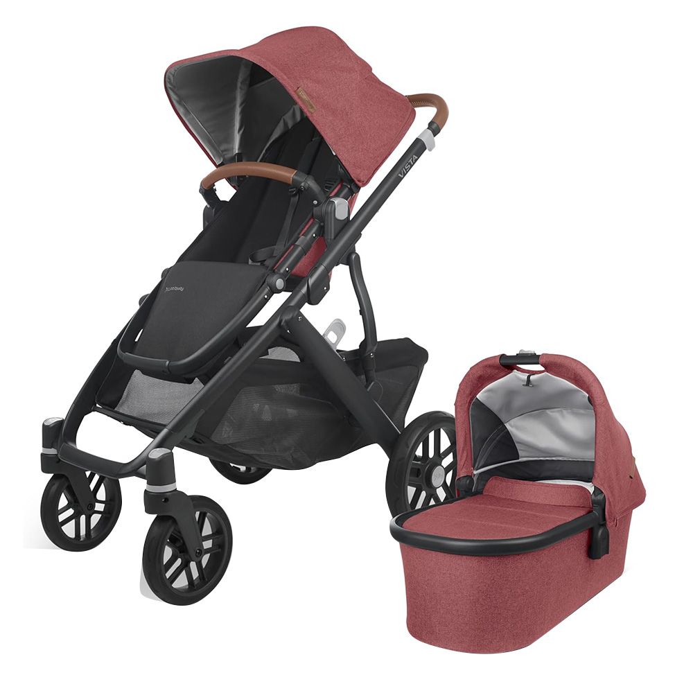 Uppababy - Vista V2 Stroller & Carrycot - Lucy - Rosewood Melange - 2 Pcs