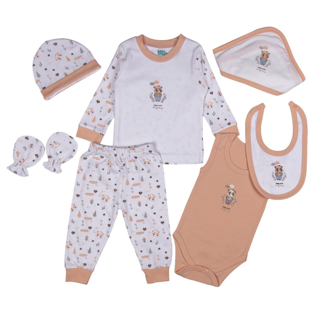 Babies Basic - 7pc-Set - Unisex 100% Cotton Gift Set - Pink