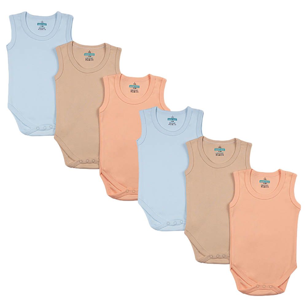 Babies Basic - 6pc-Set - 100% Cotton Boys Sleeveless Bodysuit